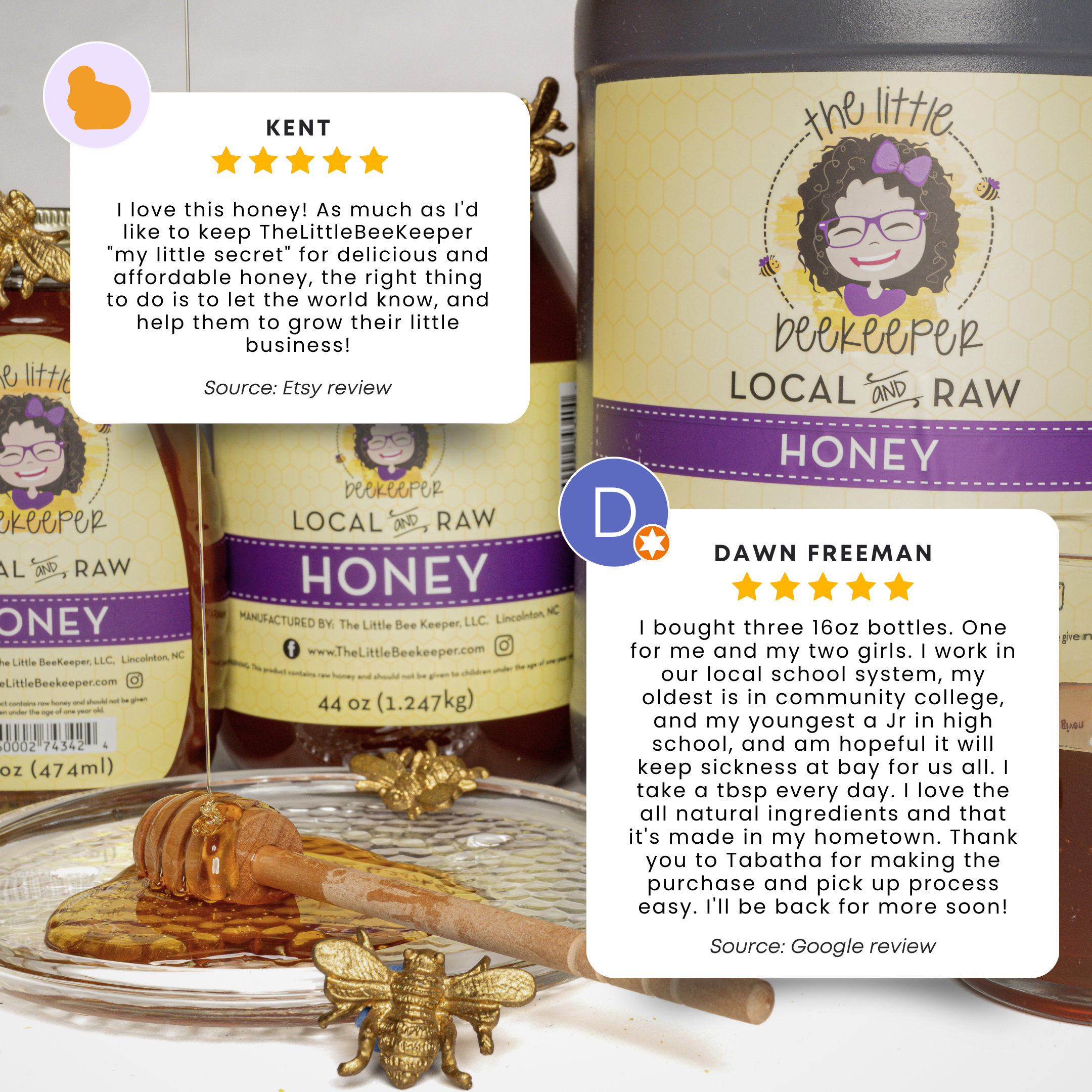 The Little BeeKeeper LLC - Wholesale Honey - 5 gallons - Local, Pure, and Raw Wildflower Honey5