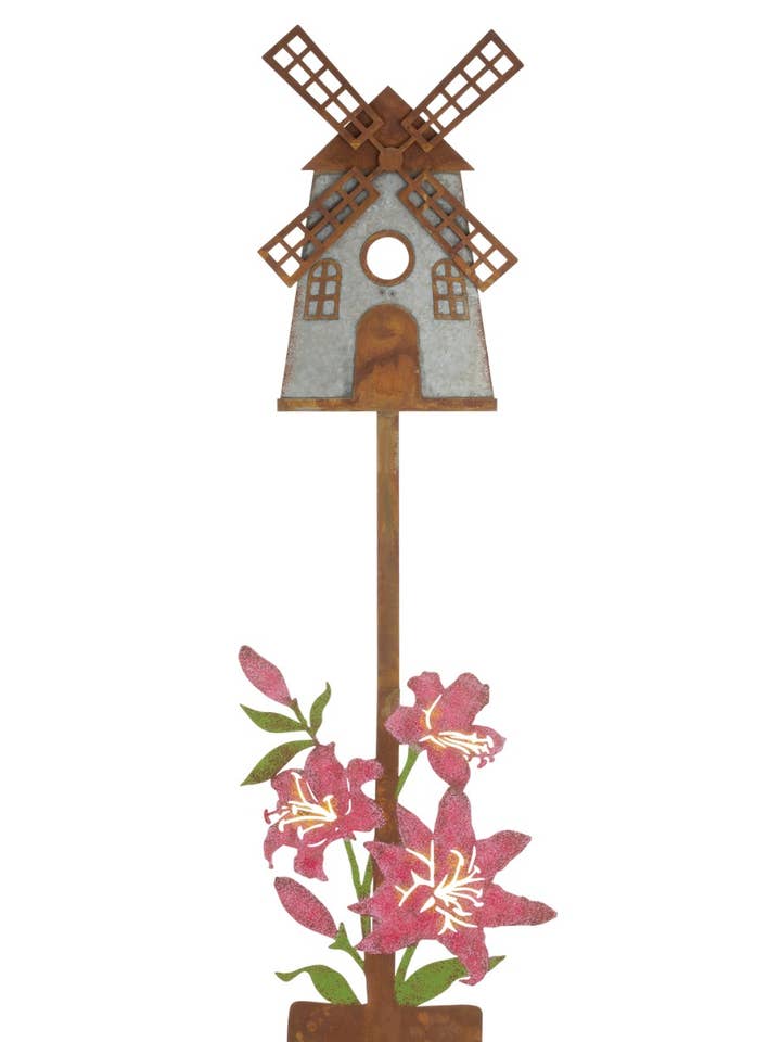 Rustic Birdhouse Stake - Windmill for wholesale by Regal Art & Gift