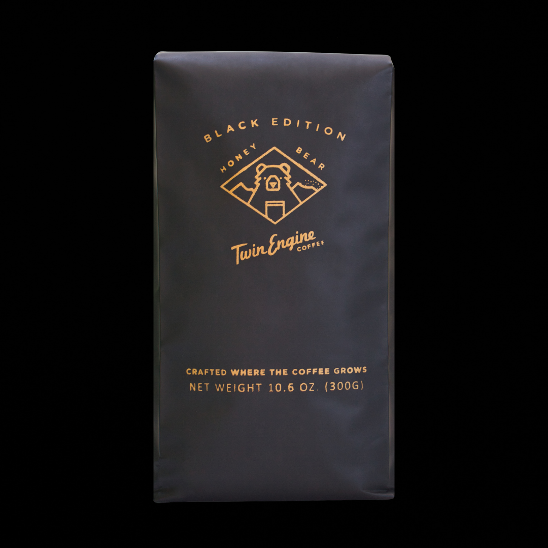 Twin Engine Coffee - Wholesale Ground Coffee - Honey Bear Black / GRD Organic Fair Trade Specialty Coffee1