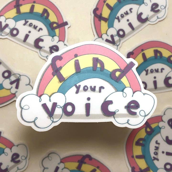 Autocollant Find Your Voice - Autocollant en vinyle - Autocollant d'affirmation - Trouvez votre voix pour la vente par Sarah Parker Illustration