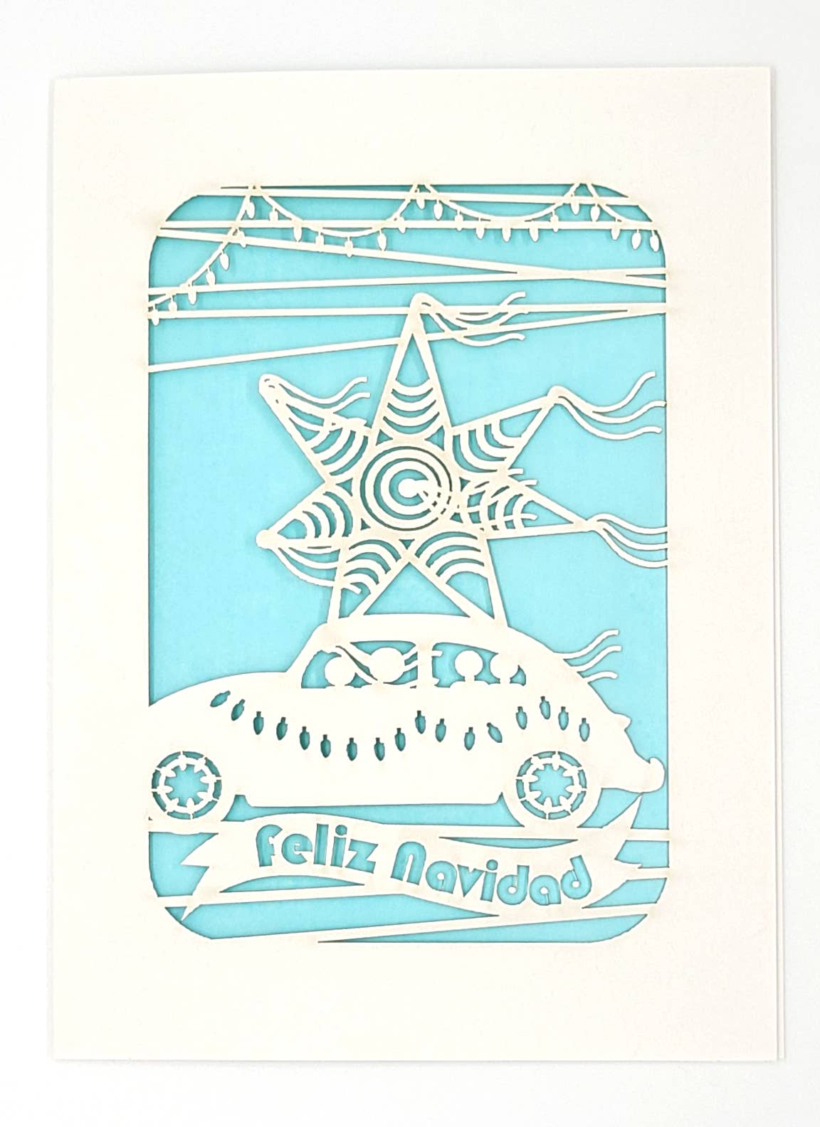 two hermanas – Engroshandel Julekort – Feliz Navidad med en VW bug y Pinta3