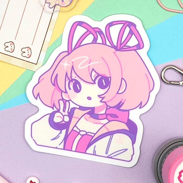 Casual Madoka 3in Vinyl Sticker for wholesale by mirupiico