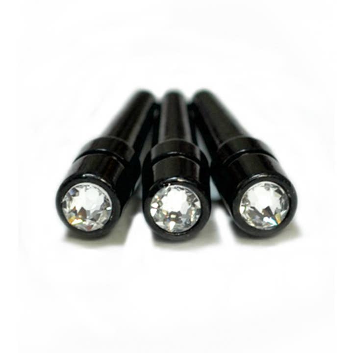 Wood Expressions - Wholesale Board Game - WE Games Black Metal Cribbage Pegs with Crystals - Set of 35