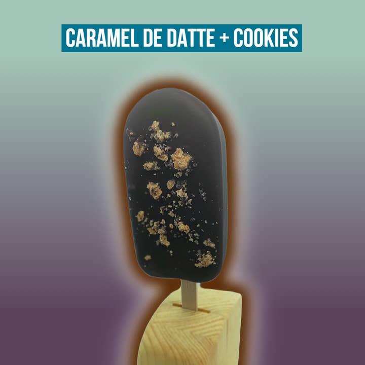 Date Caramel and Cookies Ice Cream Stick - Organic and Vegan for wholesale by Banana Square