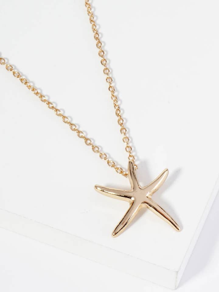 Metal Starfish Sea Star Pendant Necklace for wholesale by Wild Honey