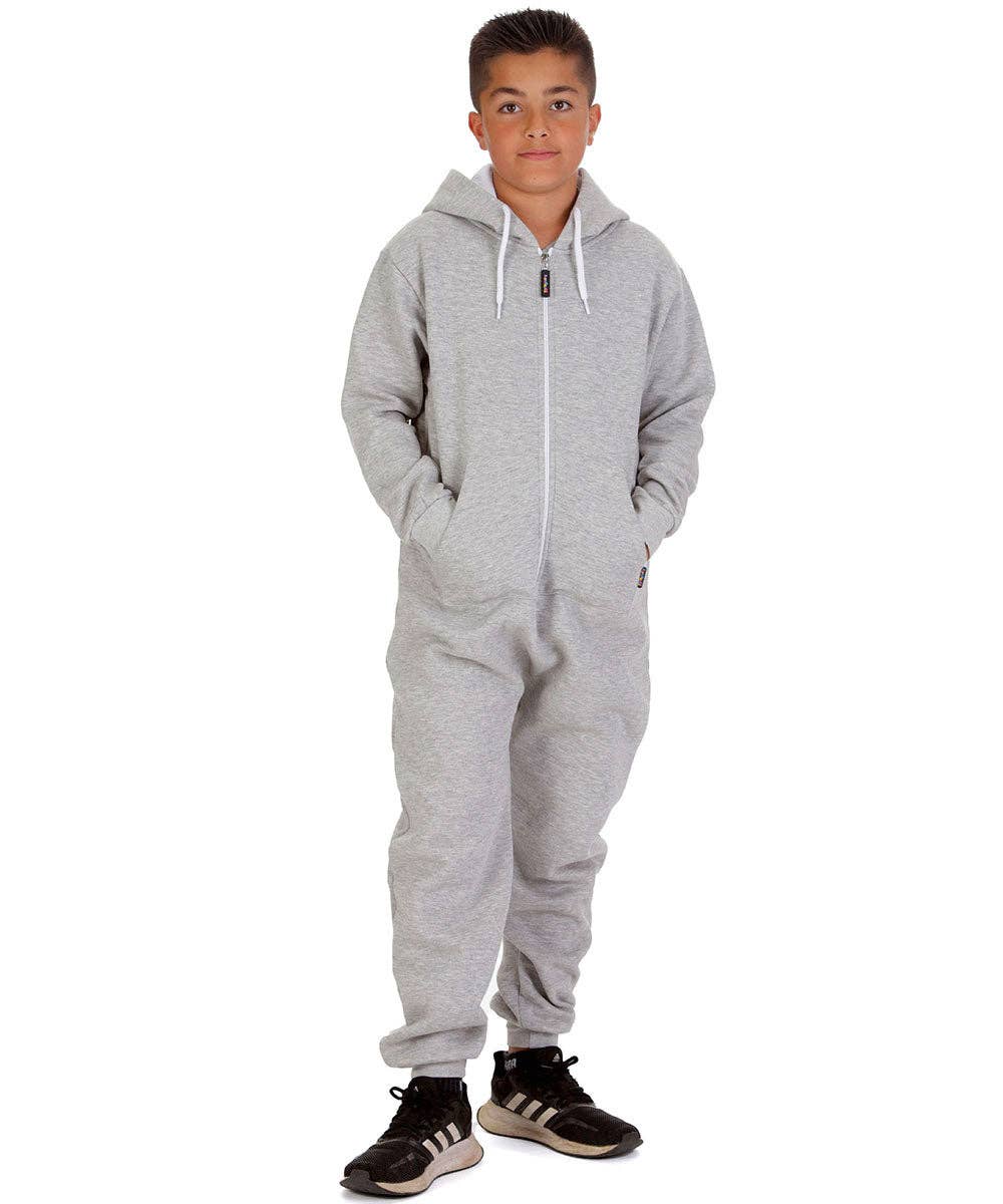Trendy Toggs Kids Oxford Grey Zip Up Onesie for wholesale on Faire