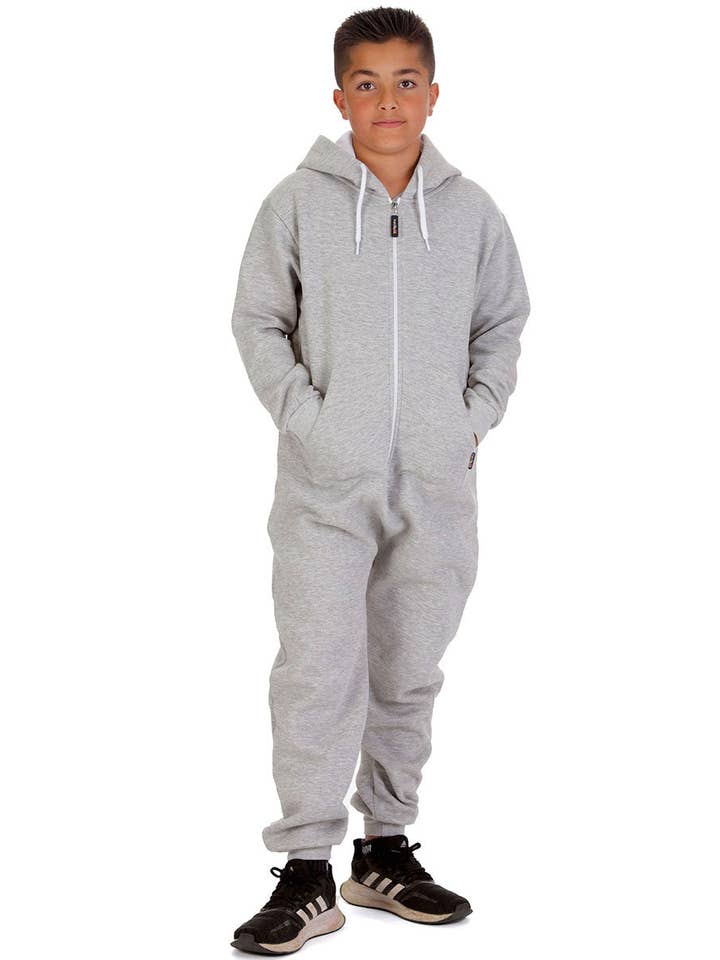 Trendy Toggs Kids Oxford Grey Zip Up Onesie for wholesale on Faire0
