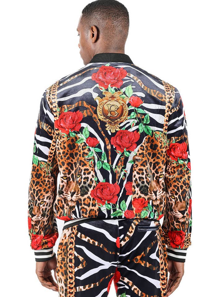 Multi Zipper Closure Leopard Zebra Floral Chain Jacket 2JBP22 for wholesale on Faire4