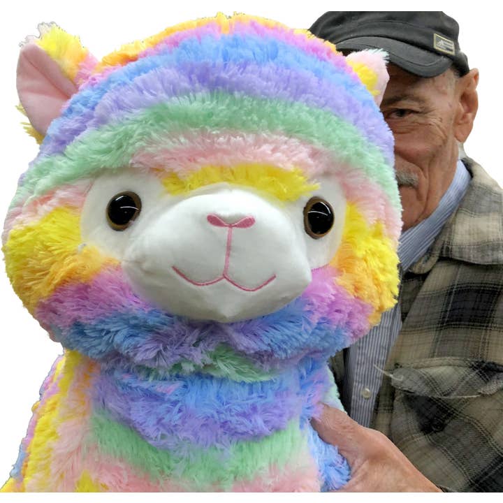 Big Plush - Wholesale Stuffed/Plush Toy - Kids & Baby - Extra Large Stuffed Llama Rainbow Color Soft 30 inches
