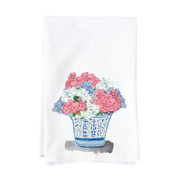 Arrangement patriotique en torchon de cuisine bleu pour la vente par Knollwood Lane