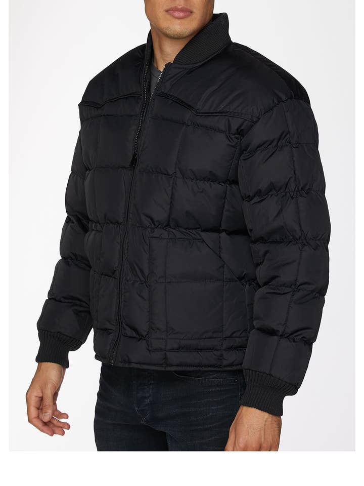 Rodeo Clothing – Puffer Jacket - Homem por atacado – Casaco RODEO VESTUÁRIO Homem em Nylon Ocidental Preto2