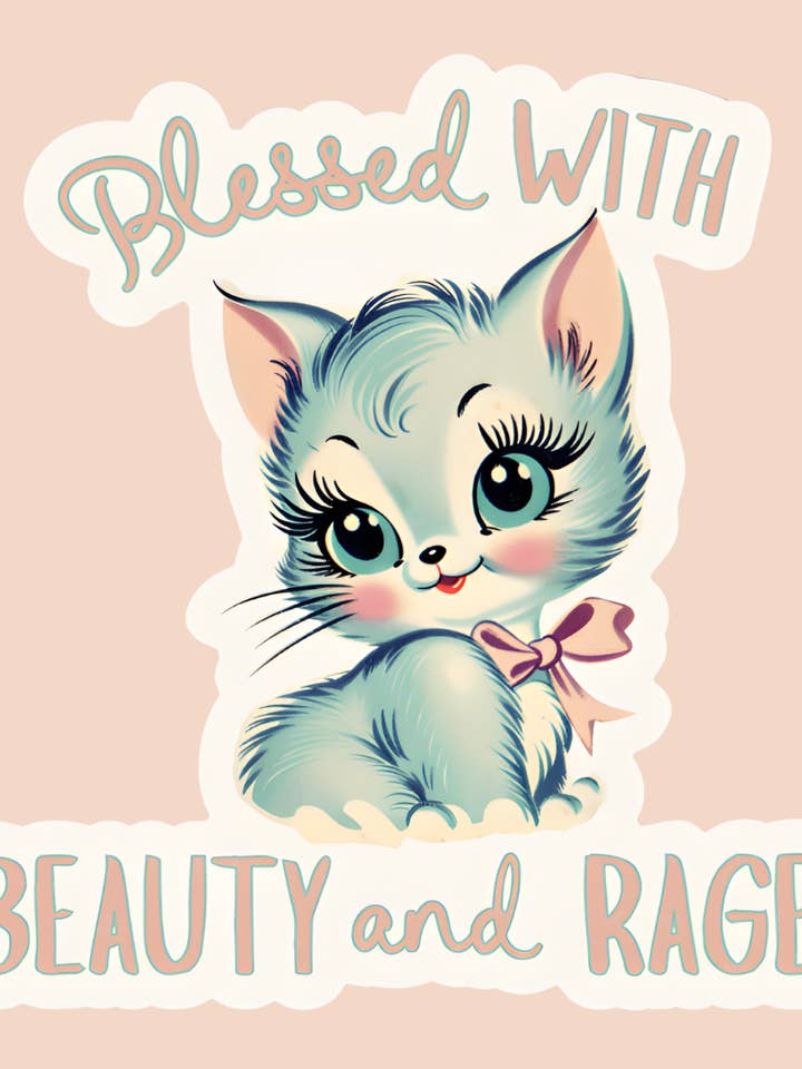 Gesegnet mit Schönheit und Wut Aufkleber für den Großhandel von inviting affairs paperie