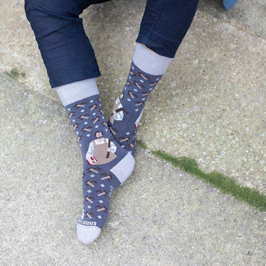 Sock Religious - Vente Chaussettes – unisexe - Chaussettes pour adultes Saint Joseph l'ouvrier4