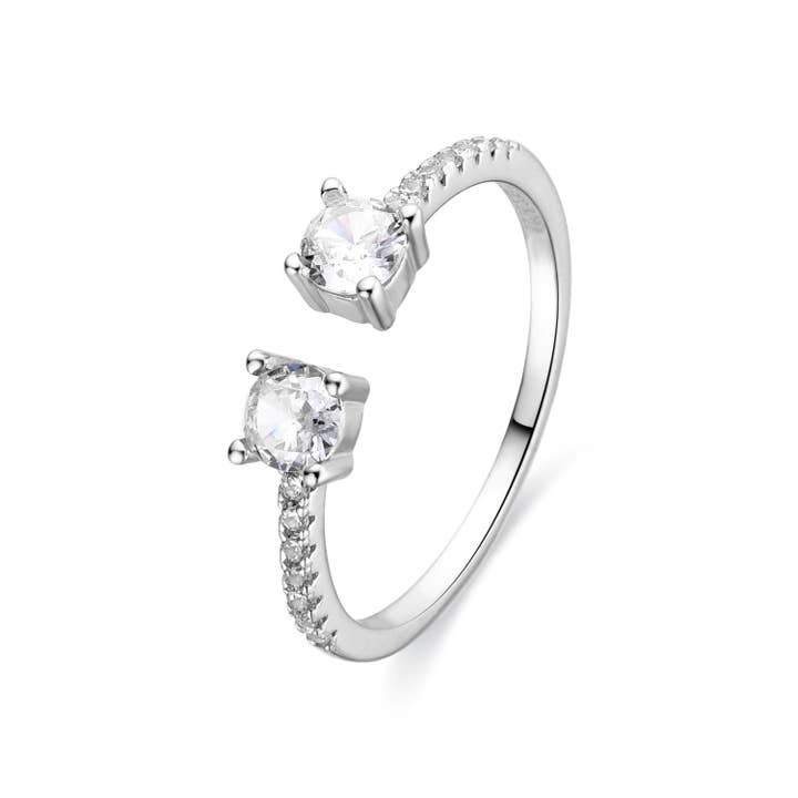 Anillo de Plata de Ley 925 y Circonita Brillante acabado en rodio - Kaio para venta al por mayor de Luxenter