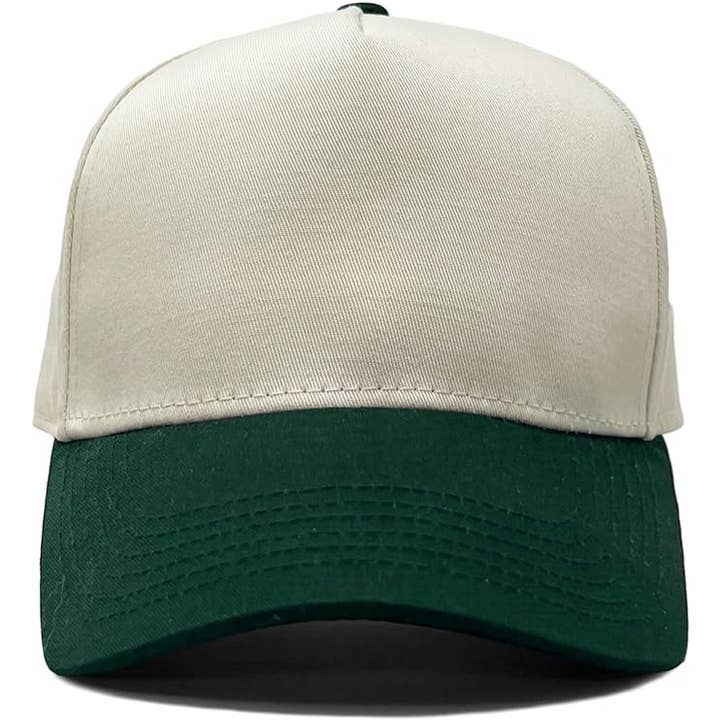 Funky Junque - Wholesale Baseball Cap - Unisex - Two Tone Vintage Snapback Hat - Green/Beige