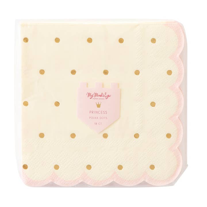 PRC838 - Princess Scalloped Cocktail Napkin for wholesale by My Mind’s Eye