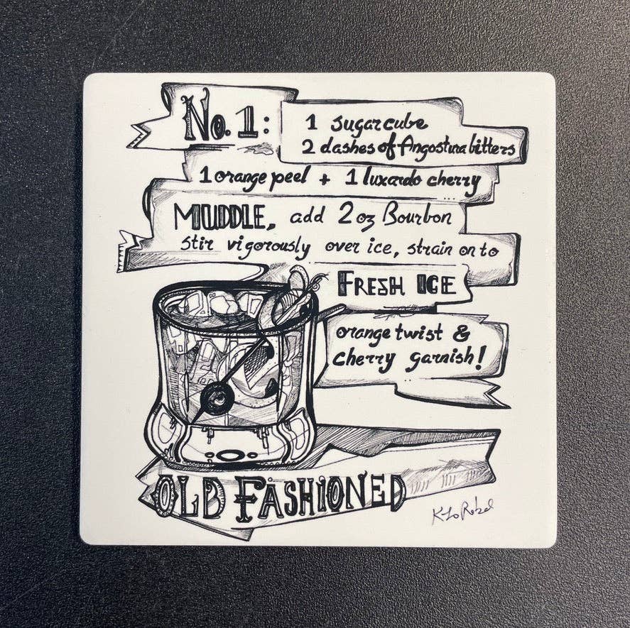 KLoRebel Art Co. - Wholesale Coasters - Old Fashioned Cocktail Coaster Set
