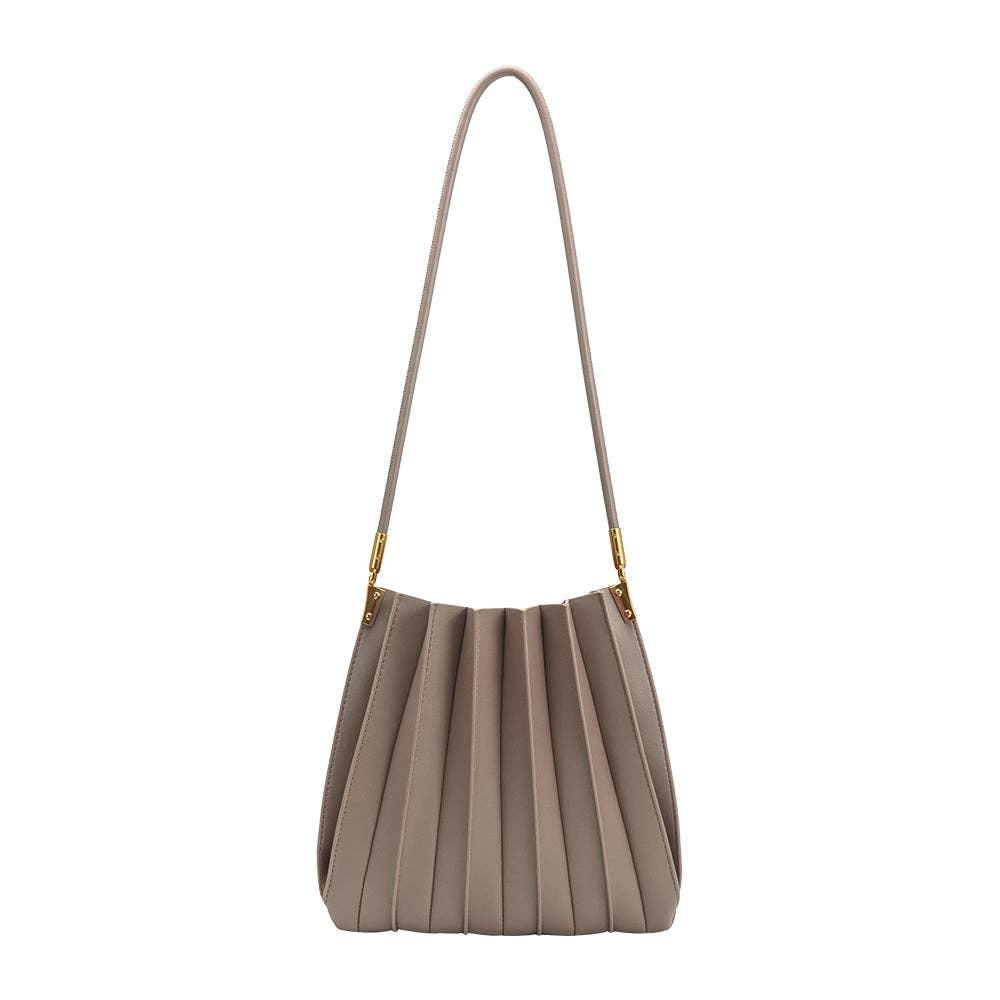 Melie Bianco - Venta al por mayor Bolso con correa - Mujer - Bolso de Hombro Vegano con Pliegues Carrie Mushroom2