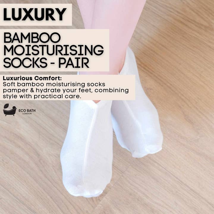 Eco Bath London - Wholesale Moisturizing Socks - Eco Bath London Moisturising Socks - 1 Pair, Breathable Soft Foot Moisturiser Socks for Overnight Hydration1