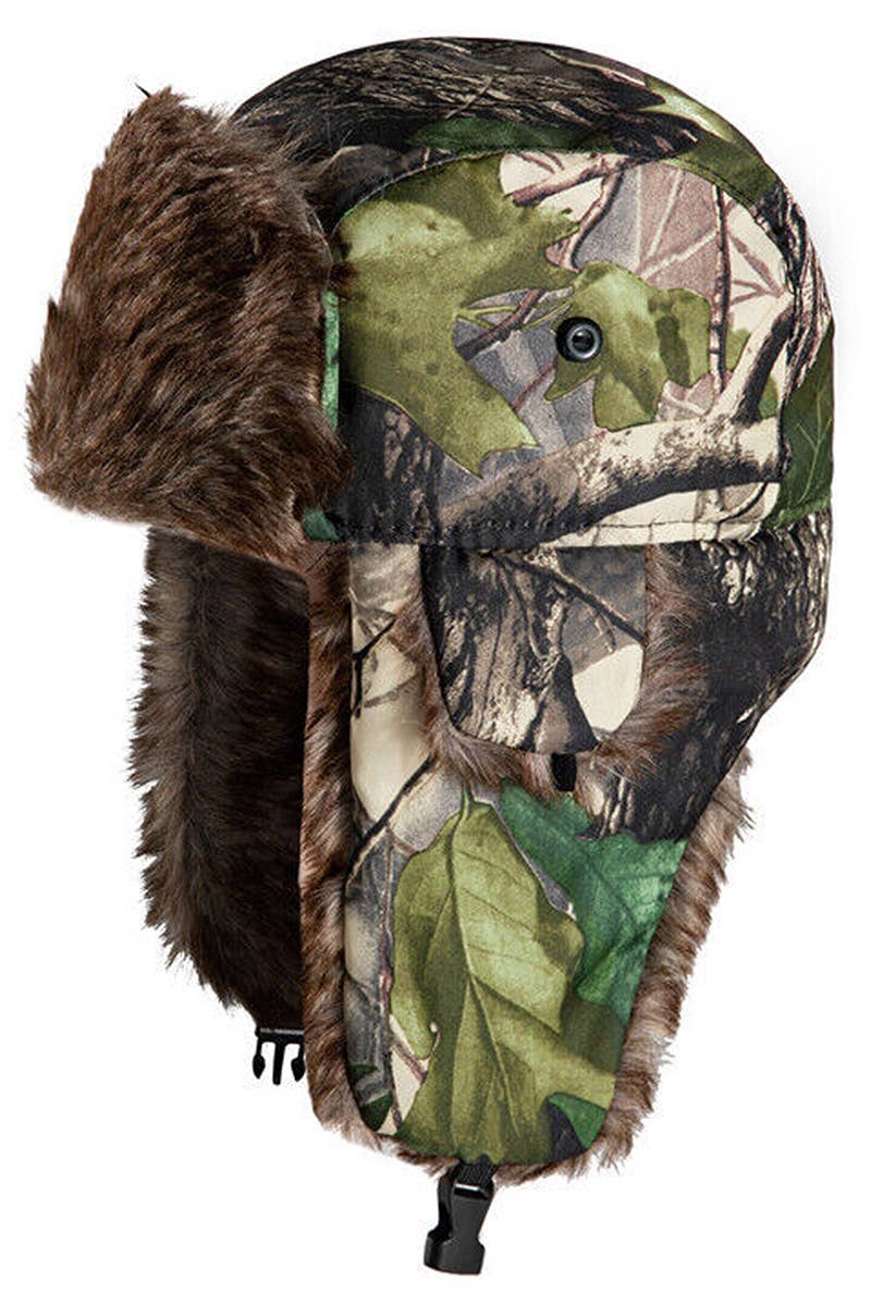 Cap Zone - Wholesale Trapper/Bomber Hat - Unisex - Hunt Camo Faux Fur Lined Bomber Trapper Hat2