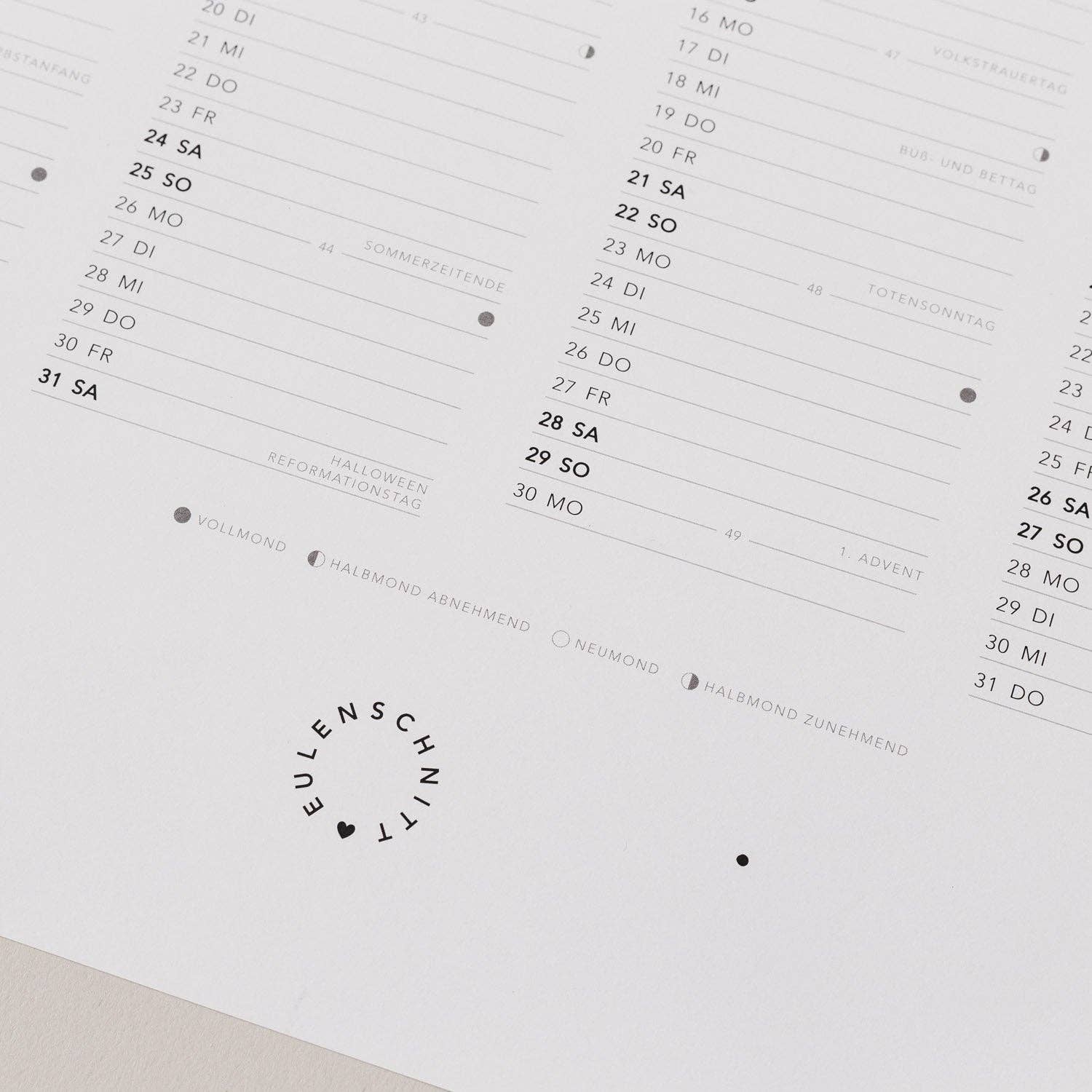 Eulenschnitt - Wholesale Calendar - Wall calendar 2026 (PU = 6 pcs)10