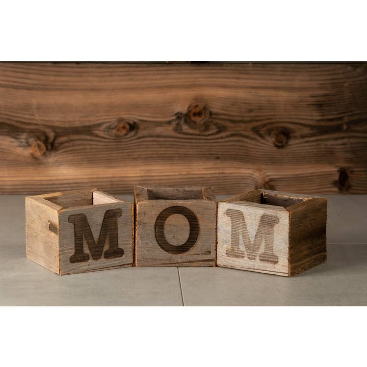 Love Reclaimed - Vendita all'ingrosso Fioriere - Set di fioriere MOM piccolo in legno rustico /set di fioriere MOM4