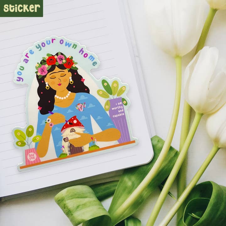 Neha Lee Designs - Wholesale Sticker - Frida Kahlo You are your own home handmade glossy sticker2