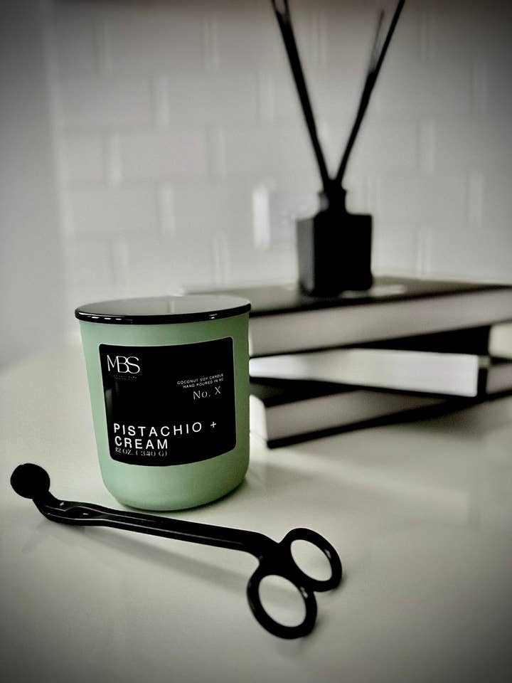 Pistachio + Cream | 12oz Candle (Pre-order) for wholesale by Mind Body & Scents, LLC