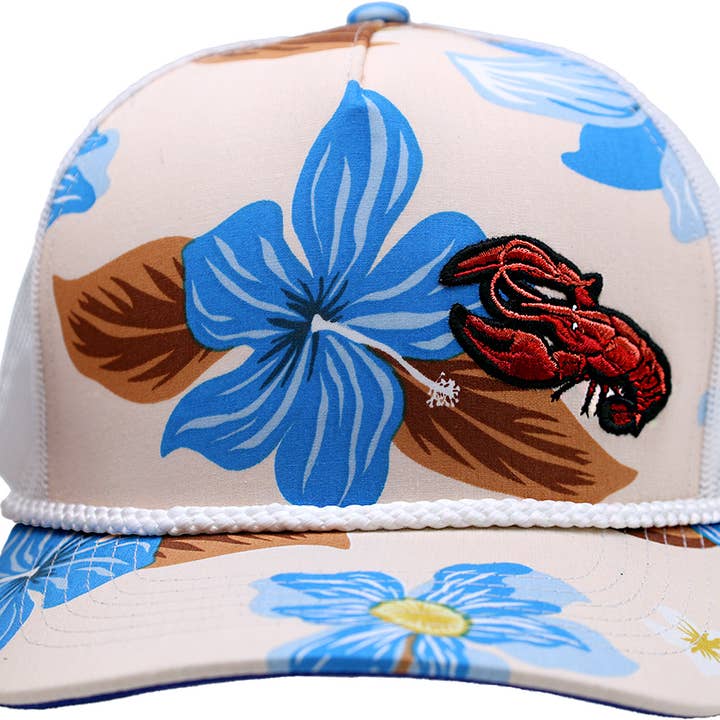 East Texas Sales & Service - Wholesale Flat Brim Cap - Unisex - Regular Rope Hat - Floral Design - Lobster