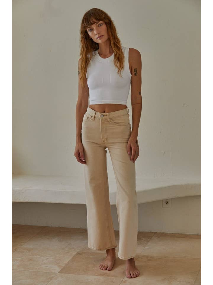 By Together - Wholesale Knit Top - Women's - S1106N | Knit Seamless Ribbed Round Neck Sleeveless Top