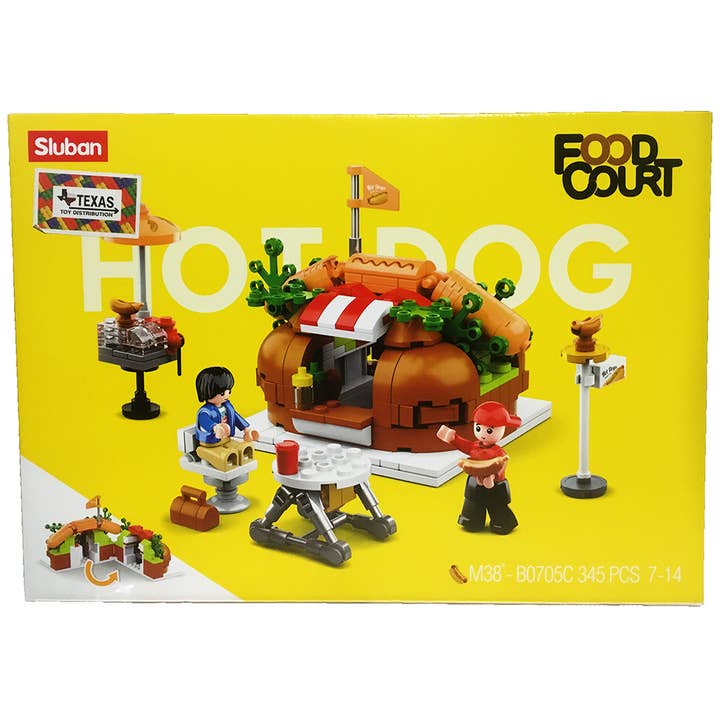 Food Court Hot Dog House Building Brick Kit (340 Pcs) for wholesale by Texas Toy Distribution