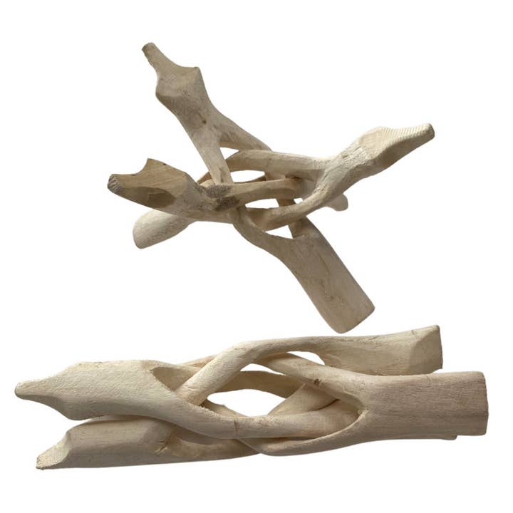 VIE - Wholesale Decorative Tabletop Object - Tripod Stand for Abalone Shell, Natural Finish2