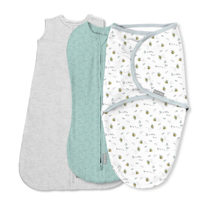 SwaddleMe by Ingenuity Comfort Pack Baby Swaddle Set- Bees for wholesale by Ingenuity