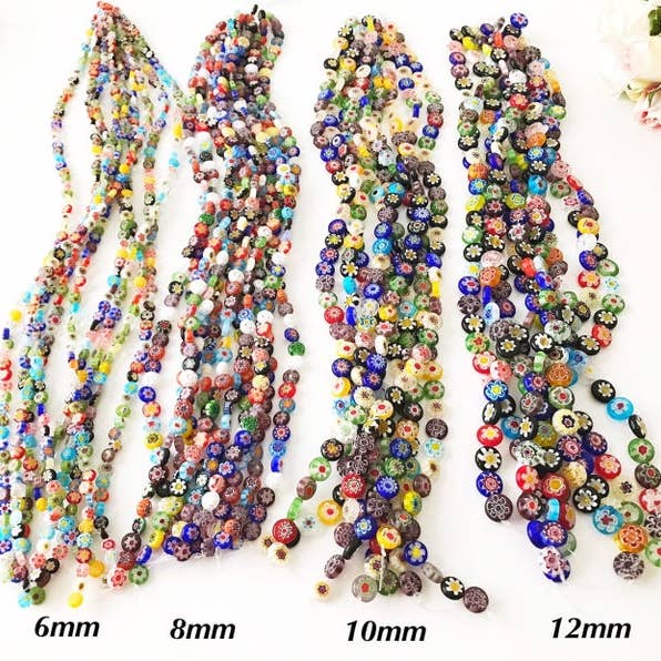 Evileyefavor - Wholesale Beads - 6mm 8mm 10mm 12mm Millefiori Flat Coin Glass Beads1