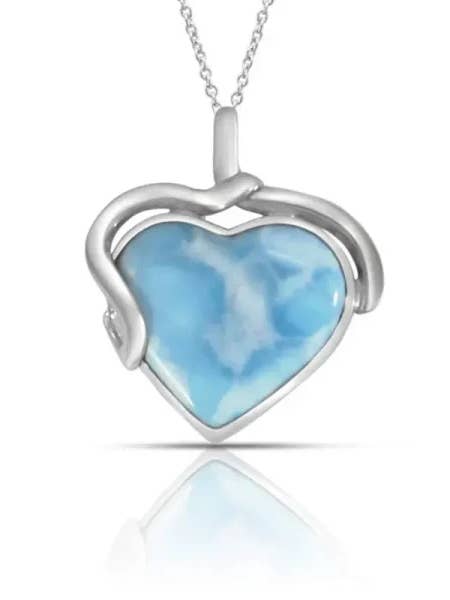 Larimar Large Heart Pendant Margot for wholesale by Larimar Magic