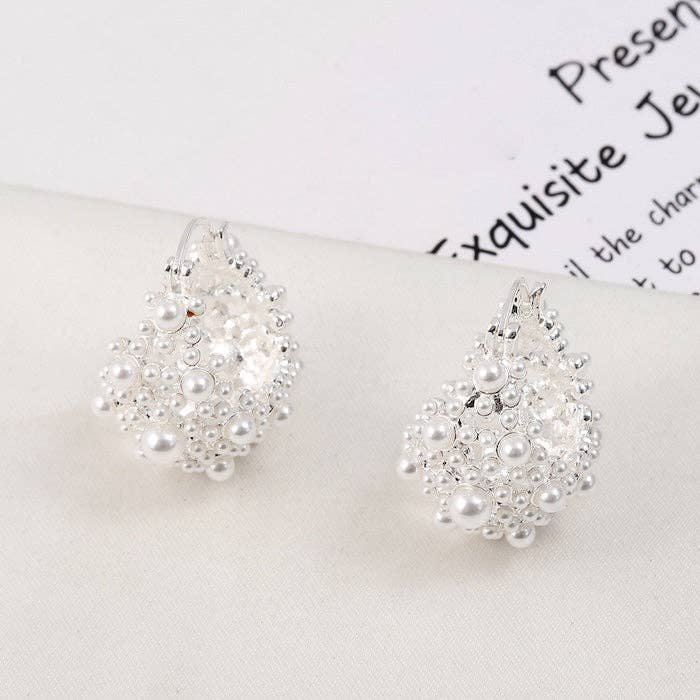 LanLivia – Engroshandel Hoops – Romantiske perlekurv øreringe - Guld og Sølv10