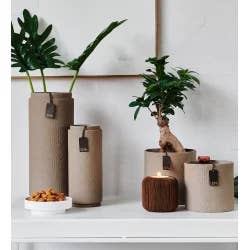 Lübech Living - Wholesale Plant Pot - Madrid Cylinder. Zero Waste, Light Brown2
