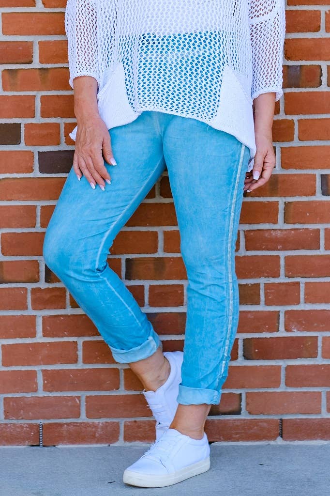 TINA Stephens Italy/Tees By Tina - Vendita all'ingrosso Pantalone - Donna - Pantaloni da smoking a righe in raso Kendyl (PL136)13