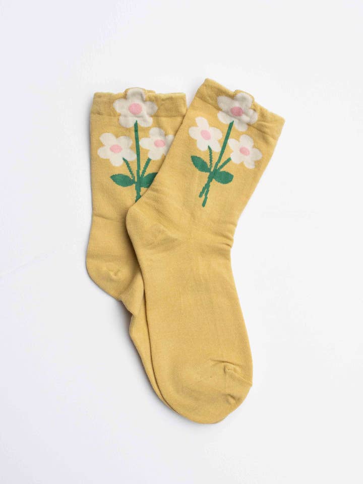 Tiepology - Wholesale Socks - Women's - Retro Bloom Cotton Blend Socks