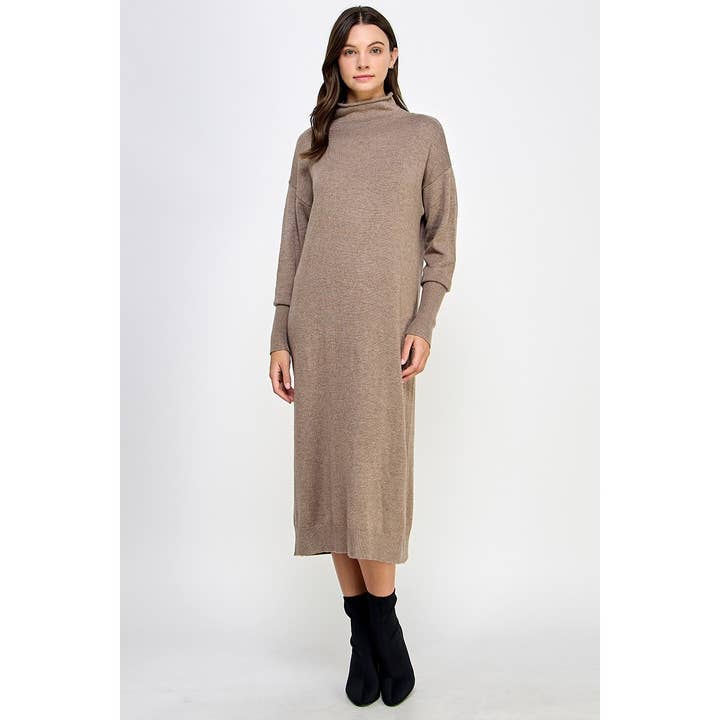 VESTIDO DE CAMISOLA DE MANGA COMPRIDA COM GOLA SIMULADA por atacado de FUN2FUN