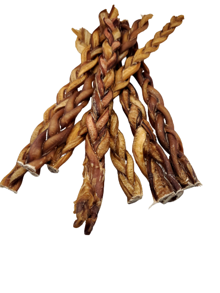 Dibo Pet Foods - Wholesale Pet Treats - Dog - Braided Bully Stick – Low Odor Pizzle – STANDARD - 12"2
