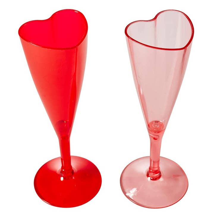Set of 6 Acrylic Heart Champagne Flute for wholesale by Slant Collections by Creative Brands
