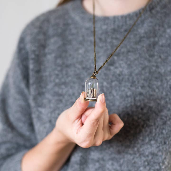 My Papercut Forest - Wholesale Pendant/charm necklace - Paper library necklace, handmade miniature book pendant2