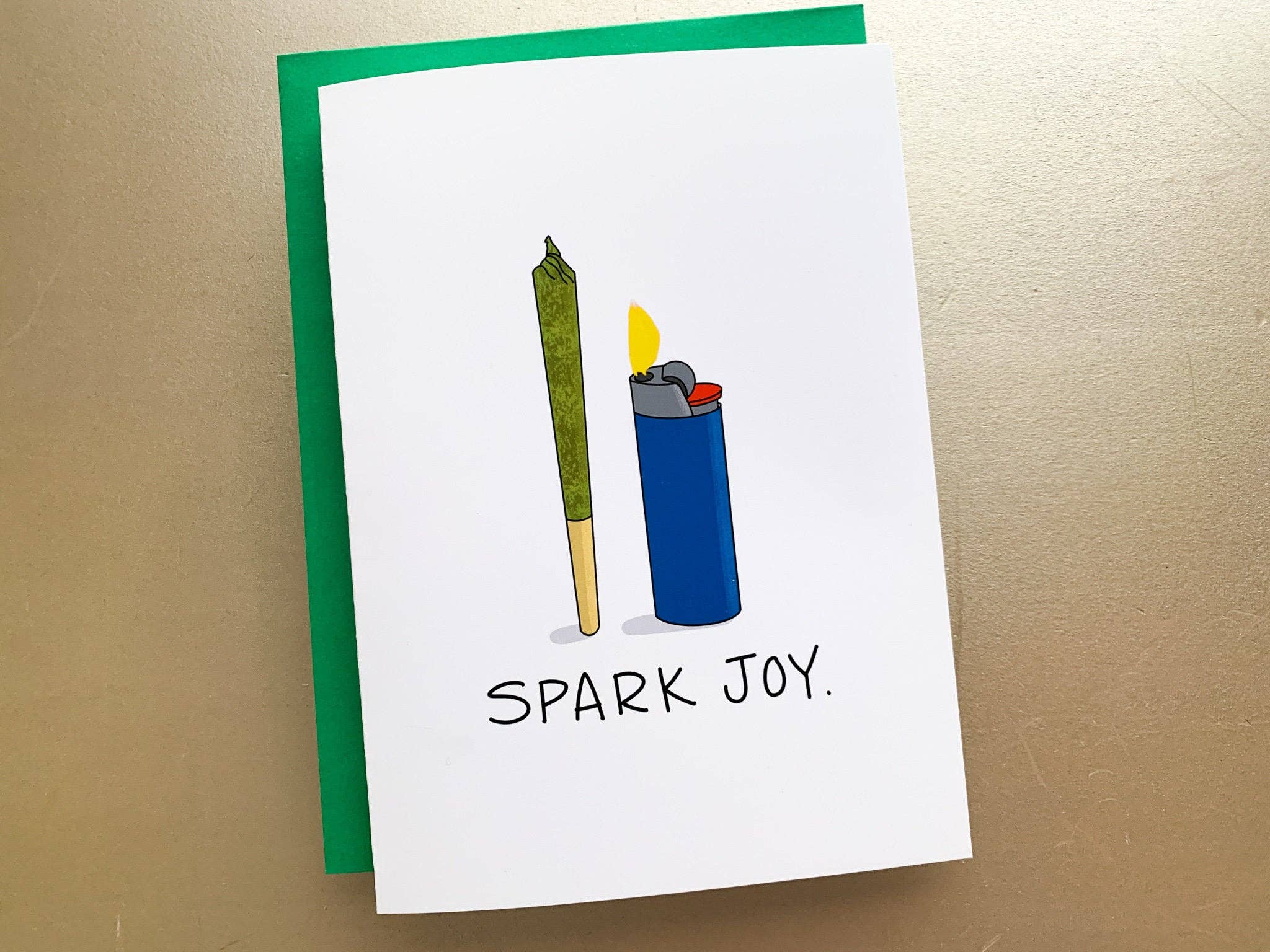 Stone Donut Design, LLC – wholesale Vardagliga hälsningskort – Spark Joy Marie Kondo KonMarie Handgjort Cannabiskort8