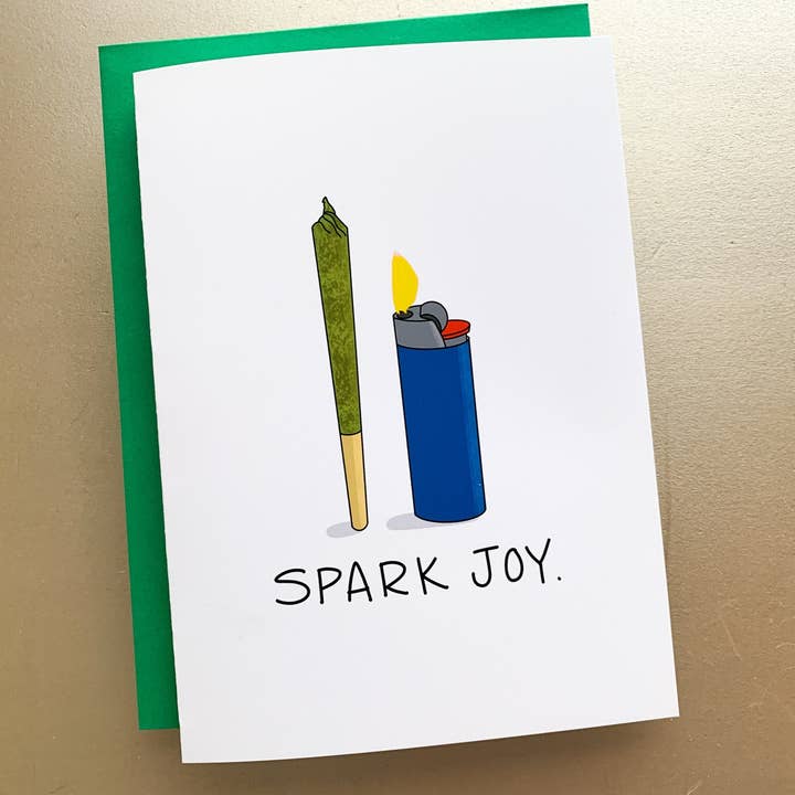 Stone Donut Design, LLC - Wholesale Everyday greeting card - Spark Joy Marie Kondo KonMarie Handmade Cannabis Card8