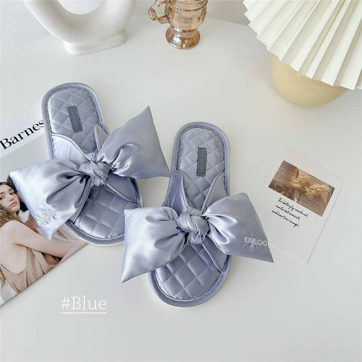 LETTER EMBROIDERED HOLLOW BOW HOME SLIPPERS_CWMM2989 for wholesale by Lovenne