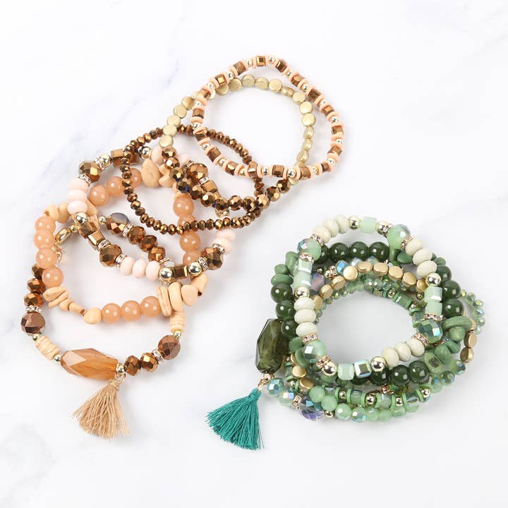 MYS Wholesale Inc - Wholesale Beaded Bracelet - Boho Charm Tassel Bracelet17