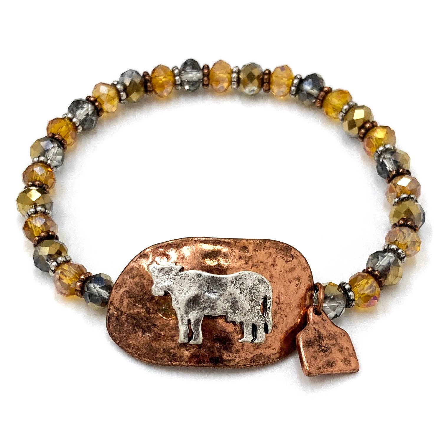 Lunar Deer – wholesale Beaded bracelet – Farm Animal Cow Crystal Beaded Stretch Bracelet1
