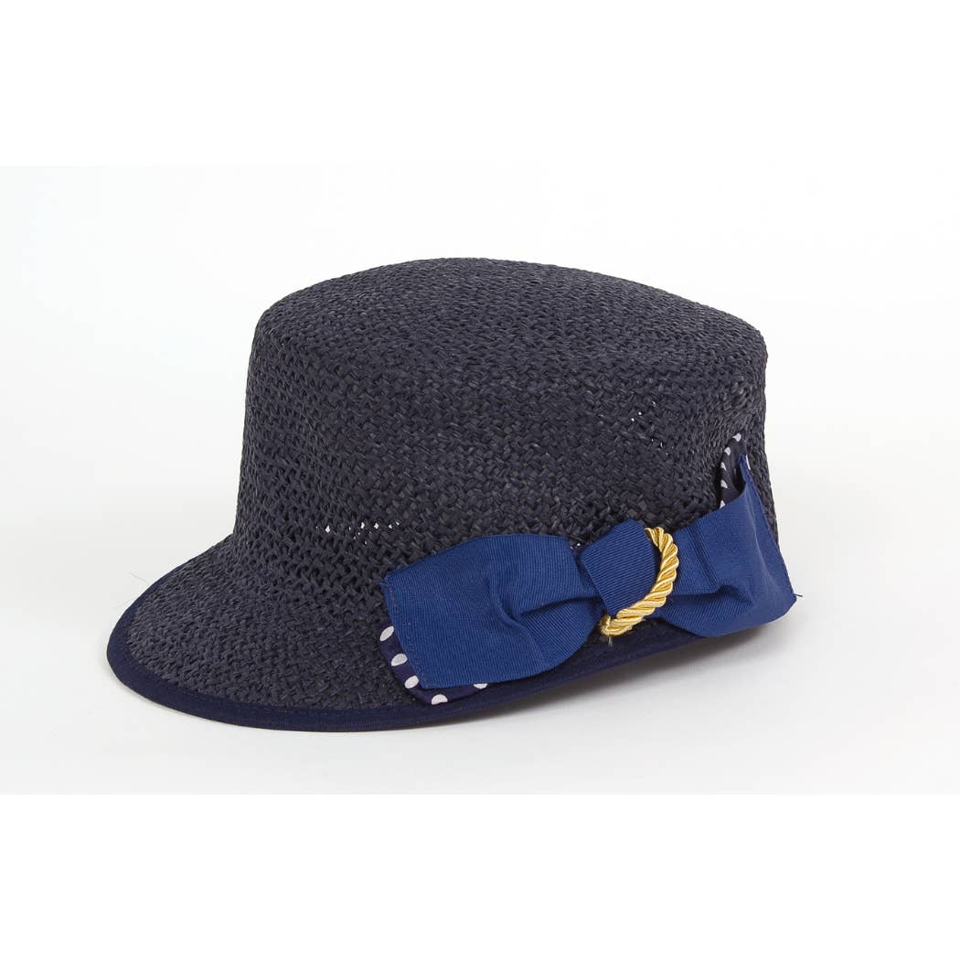 MKF Collection - Wholesale Straw Hat - Women's - MKF Mindy women's Straw Cadet Cap by Mia K2