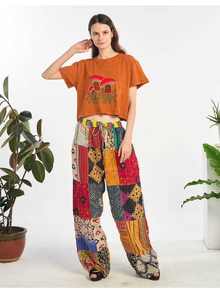 Rust WOMENS CLOTHING-COTTON CROP TOP (KT-1595) for wholesale on Faire